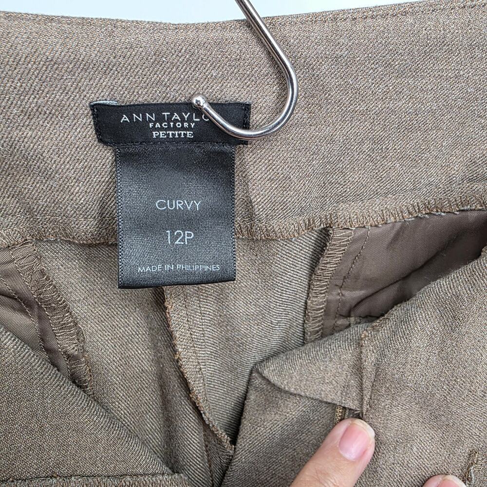 Ann Taylor Loft Julie Trousers Womens 12P Tan Curvy Dress Pants Slacks Classic - Picture 4 of 5